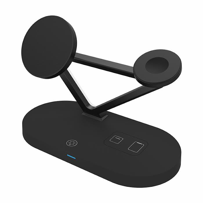 Quad Magnet Wireless 5 in 1 Charging Pad Black