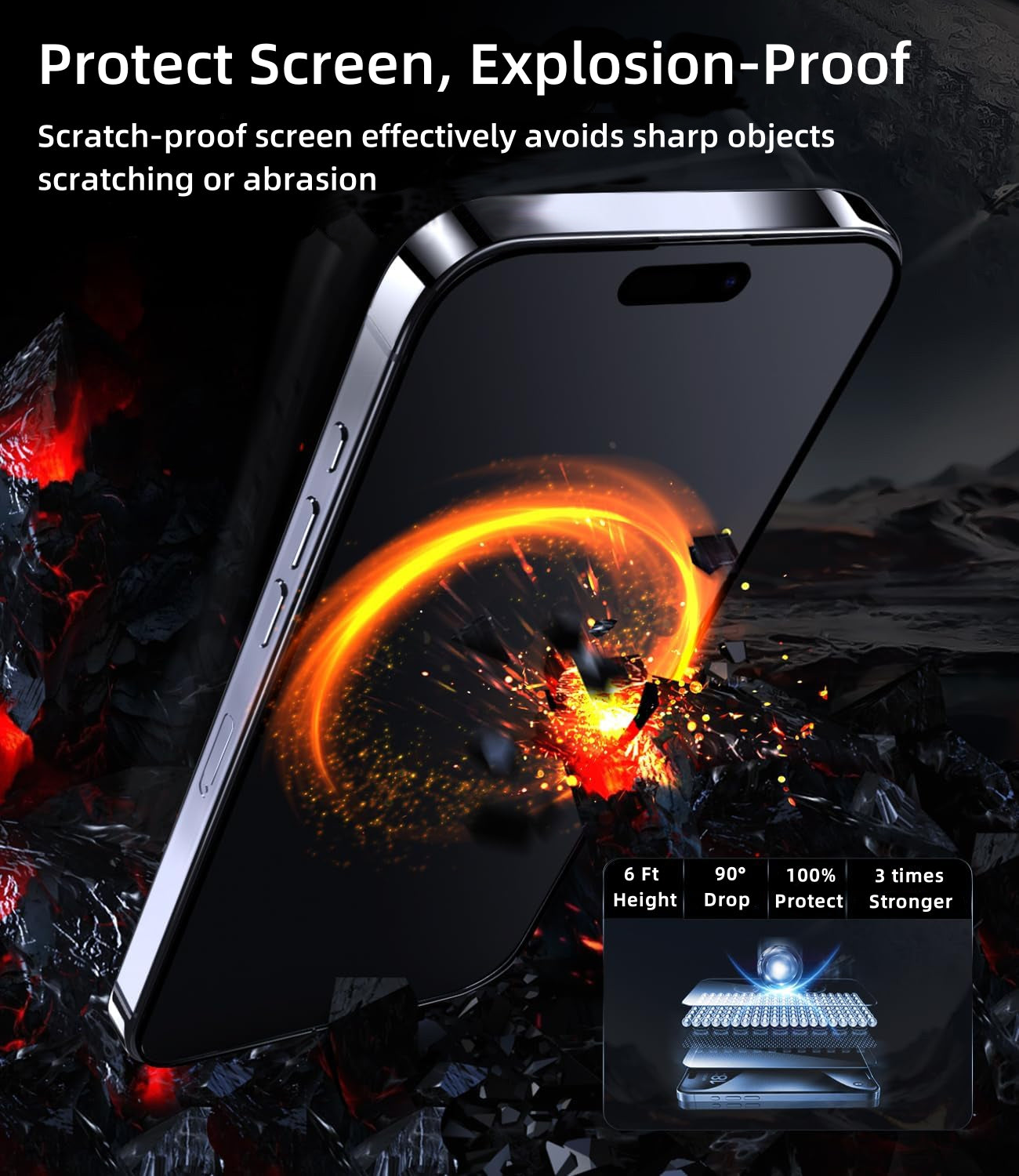 Quad iPhone 16 Plus Privacy Glass