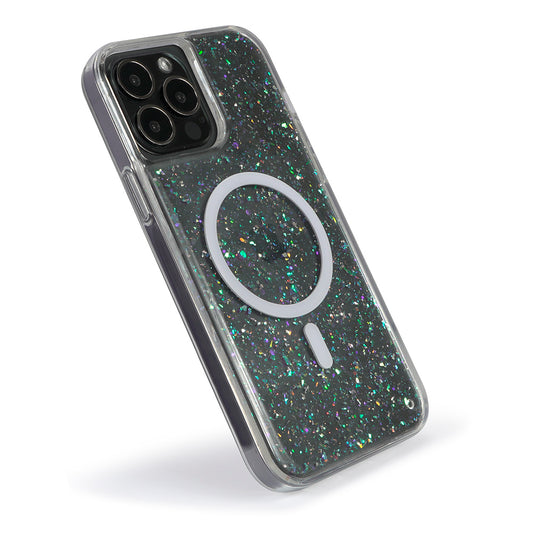 Quad iPhone 15 Qmag Glitter Clear Case