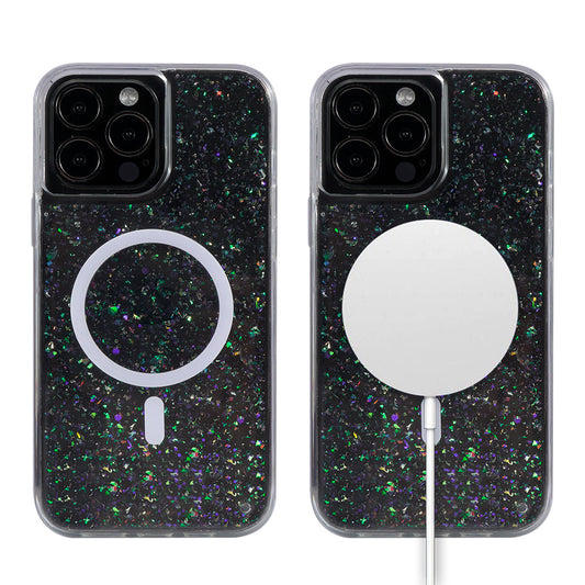Quad iPhone 15 Plus Qmag Glitter Clear Case