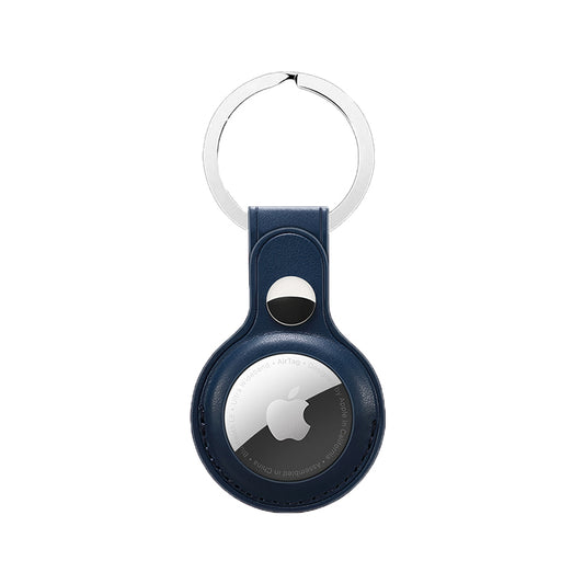 Quad Apple AirTag Leather Key Ring Blue
