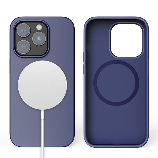 Quad Iphone 14 Pro Qmag Liquid Silicone Case Blue..