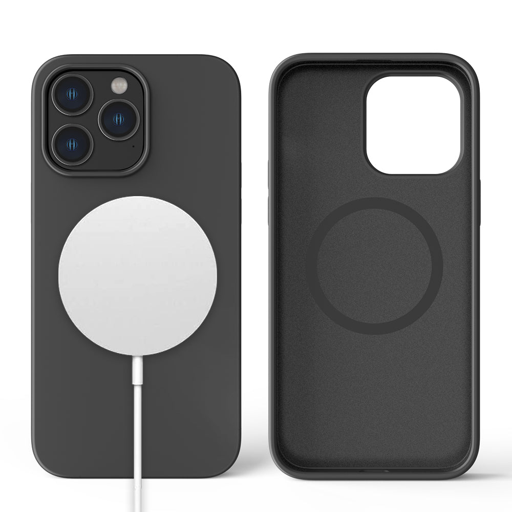 Quad Iphone 14 Plus Qmag Liquid Silicone Case Black..